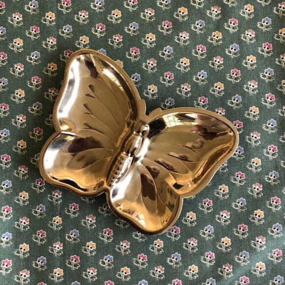 Vintage Boho Brass Butterfly Trinket Tray / Jewelry Tray - Picture 6 of 7